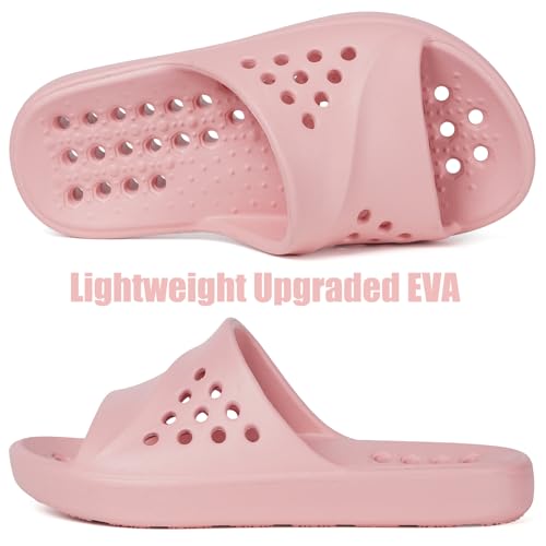 KVbabby Shower Shoes for Kids Massage Pool Slides with Arch Support Quick Drying Boys Girls Beach Sandals Non Slip Summer Bathroom Indoor House Slippers with Drain Holes4