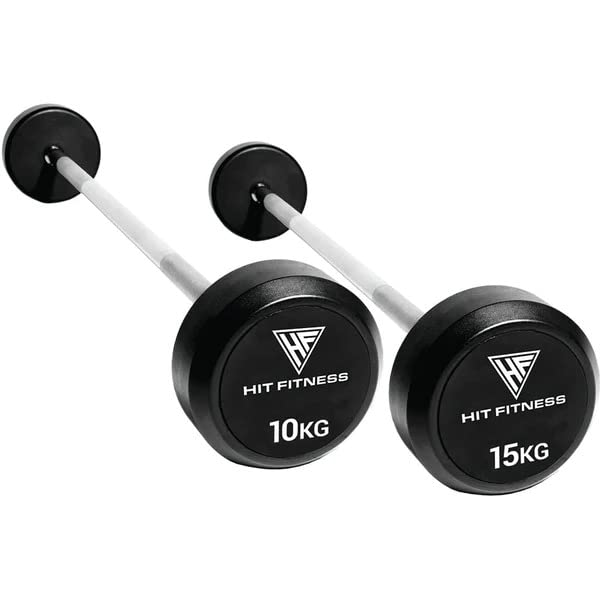 Unisex-Adult Round Rubber End Barbell 20KG, Schwarz & Chrom, 106.6 x 18 x 18 cm