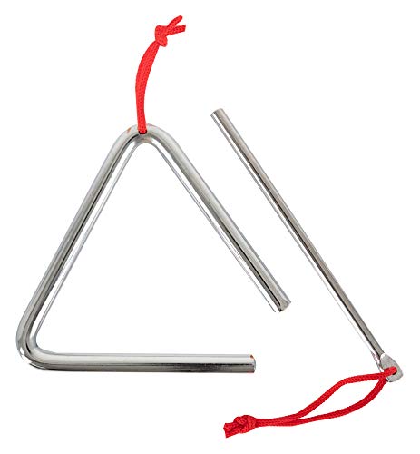 Classic Cantabile Triangel mit Schlägel - Triangle aus Stahl für Kinder und Musikalische Früherziehung - Schlaginstrument mit 10cm (4') Größe und Klöppel - Musikinstrument für Kindergarten