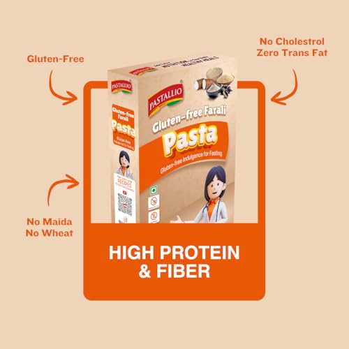 Image of Pastallio Gluten Free Penne Pasta | Farali Pasta | 400g (2 Pack of 200g) | Made with traditional Gluten-free Grains & Ingredients of India | Everyday gluten-free meal or vrat food. Amaranth, Barnyard Millet, Tapioca & Water Chestnut. Maida-free, ready in 10 mins.