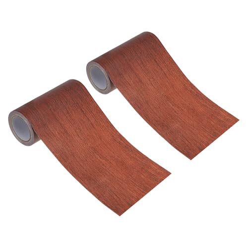 Image of PATIKIL Wood Grain Repair Tape 4 inch x15ft,2 Pcs Self Adhesive Realistic Textured Repair Tape Patch for Floor Door Table Cabinets Desk,Light Wine Mahogany