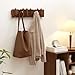 QUELLANCE Wood Coat Rack Wall Mount, Coat Hooks Hanger Wall Mounted, Heavy Duty Wall Coat Rack with 8 Hooks for Hanging Coats/Keys/Hats/Robe&Towels/Plants/Bags, Walnut
