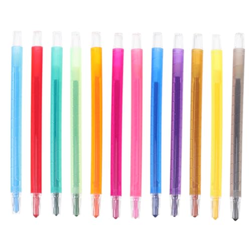 Operitacx 12pcs Rotating Kids Crayons Set Pencil Alternative 12 Colors Kids Painting Set