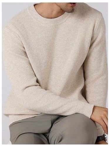 Men's Ribbed Knit Pullover Sweater Crew Neck Long Sleeve Basic Casual Knitwear4