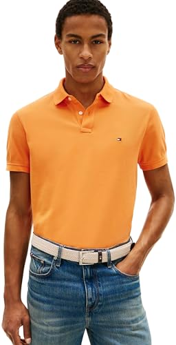 Tommy Hilfiger Polo Regular 1985 para Hombre, Mw0Mw17770, Naranja, XXL