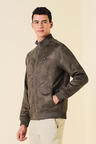 Image of Allen Solly Men's Polyester Modern Stand Up Collar Casual Jacket, Standard Length