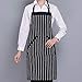 YXDZ Hogar Cocina Delantal De Moda Panadería Restaurante Restaurante Cafetería Mesero Delantal De Trabajo Monos Rayas