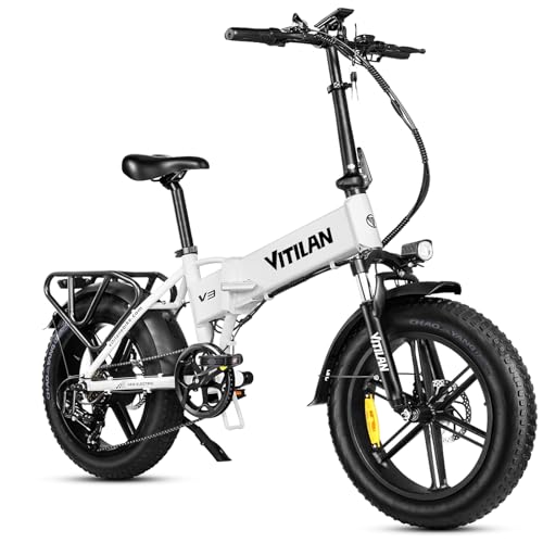 🚴‍♂【Bici elettrica pieghevole】La bici elettrica pieghevole VITILAN V3 per adulti è realizzata con un telaio in lega di alluminio 6061 leggero e resistente, con un peso totale di soli 31 kg e una capacità massima di carico di 150 kg. Quando piegata, misura 77,9 x 104,8 cm, rendendola facile da trasportare e riporre: può essere facilmente piegata da un solo individuo, risparmiando spazio, ed è comoda da riporre in angoli della casa o nel bagagliaio dell'auto durante i viaggi. Anche in ascensore o autobus si può piegarla con semplicità.
