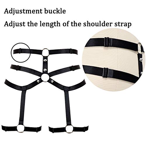 Women's Body Harness Punk Garter Leg Waist Dance Elastic Gothic Carnival Accessories3