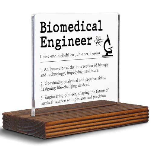Funny Biomedical Engineer Clear Desk Decorative Sign, Work Anniversary Appreciation Gift for Engineers...