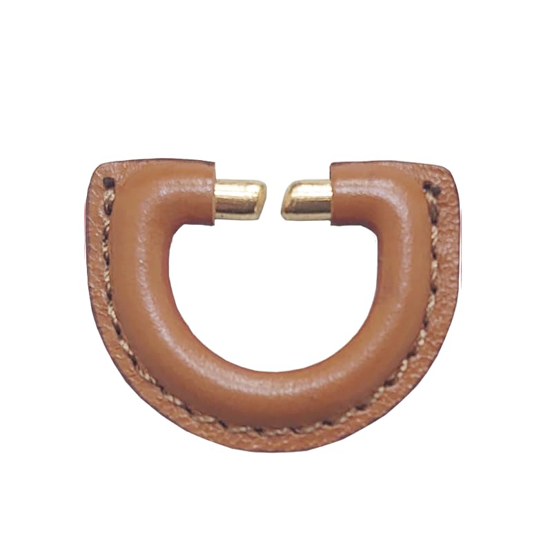 Fibbia di Ricambio in Vera Pelle Arancione/Nera da 2-6 Cm, con Perno per La Creazione di Cursori Triglide, Orange D Buckle, Inner Diameter 4cm