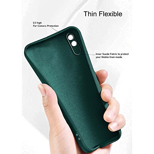 Image of Back Cover for Mi Redmi 9A / Redmi 9i / Redmi 9A Sport | Full Camera Protection | Liquid Silicon Case | Flexible Bumper Case for Mi Redmi 9A / Redmi 9i / Redmi 9A Sport (Green)