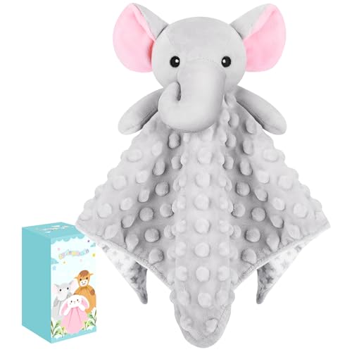 Image of Loveys for Babies,Soft Baby Security Blanket for Newborn Infant Toddler Snuggle Toy Stuffed Animal,Lovey Elephant Security Blankets Gifts Baby Unisex Birthday(Gray Elephant,12.4in)