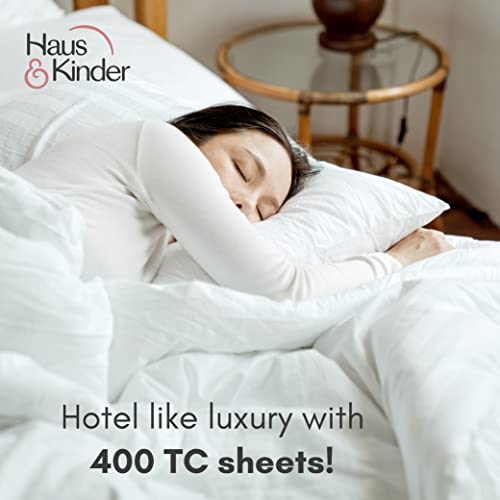 100% Cotton Sheets For King Size Bed, 400 Thread Count, Breathable, Sateen Weave, Deep Pocket 15" Fitted And Flat Sheets, 2 Pillowcases, 4 Pieces Sheets Set, Hotel Luxury, Dark Grey King Sheets Set #TOP5