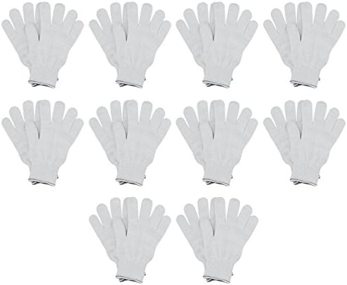 MJ 10 Pairs Industrial Cotton String Knit Protective Work Gloves White