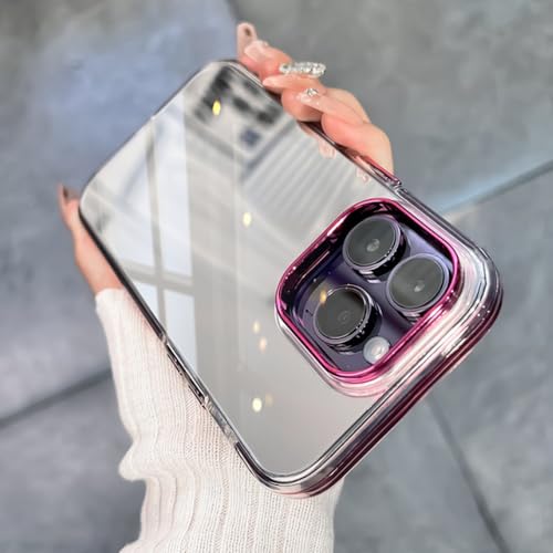 Coque antichoc iPhone 14 Pro Max rose rouge avec dos miroir de maquillage en silicone
