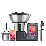 Taurus Mycook Touch Robot de Cocina, wifi, 1600 W, 2 L, hasta 140 grados, multifunción, más de 8000 recetas, Vaporera 2 niveles y cestillo de inox 29x36x26cm, Color Gris