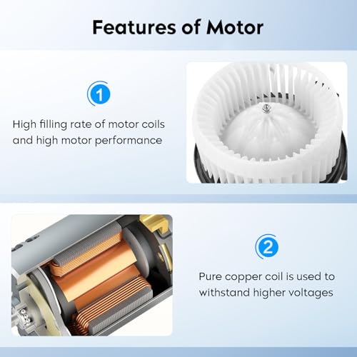 Image of Front AEagle AC Heater Blower Motor Fan for Honda Civic 2006-2011, Jeep Wrangler Left Hand Drive 2007-2010 Replaces for 700194, 79310SNAA01, 79310-SNA-A01, 615-50106