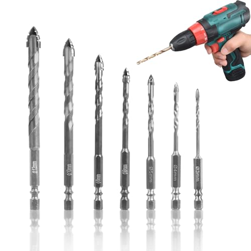Fliesenbohrer Glasbohrer Set, 7 Stück Wolfram Fliesen Bohrer Set...