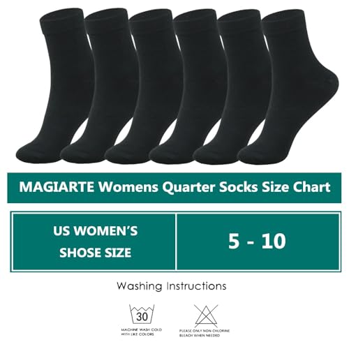 Image of MAGIARTE Womens Mini Crew Cotton Socks,6 Pairs