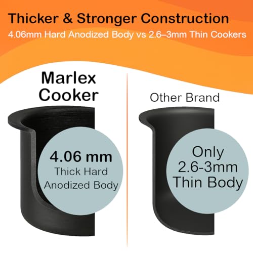 Image of Marlex Premium Hard Anodised Aluminium 2 Litre Pressure Cooker - Outer Lid - 5 Year Warranty, ISI Certified - Gas Stovetop Compatible, Ideal For Small Family,Corrosion-Resistant Durable Black Cooker