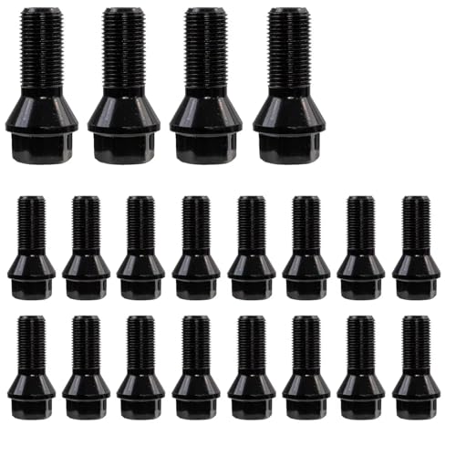 Tuercas de rueda M14x1.25mm en acabado negro para fijación segura de llantas chasis F30