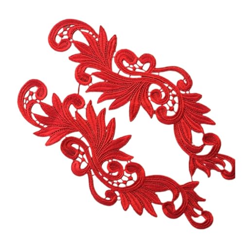Dentelle 3D haut de gamme en patch fleur brodé rouge pour robe de mariée unique