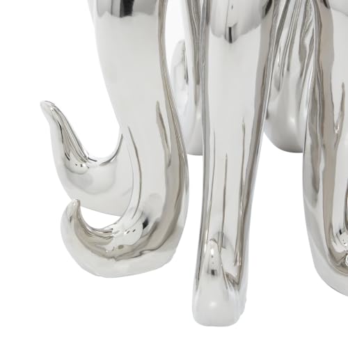 Image of Deco 79 Porcelain Ceramic Octopus Decorative Sculpture Tall Home Decor Statue with Long Tentacles, Accent Figurine 11 inch x 12 inch x 17 inch, Silver
