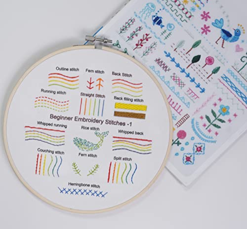 Fanryn Embroidery Kit For Beginners Beginner Embroidery Stitch Practice Kit, 3 Sets Embroidery Kit To Learn 35 Different Stitches For Craft Lover Hand Stitch With Embroidery Skill Techniques #TOP3