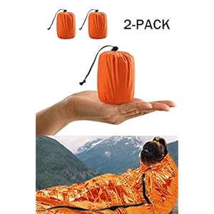 HONYAO Notfalldecke Schlafsack, Survival Biwaksack Erste Hilfe Rettungsdecken Wasserdicht Notfallzelt Ultraleicht…