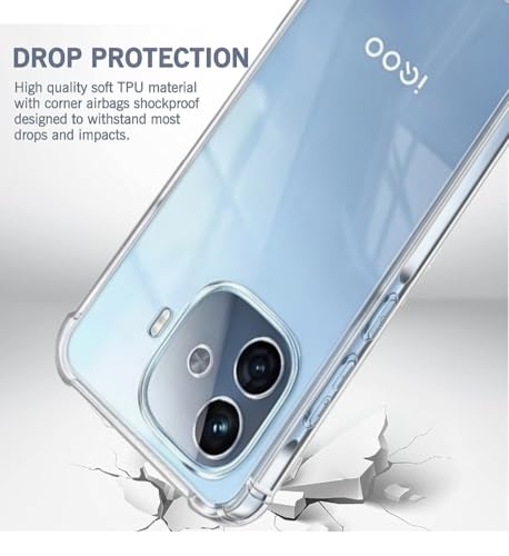 Image of Lustree iQOO Neo 10R Back Cover Transparent Case | Clear TPU Shockproof Case with Four Corner Protection & Raised Camera Guard | Slim Protective Mobile Phone Cover for iQOO Neo 10R