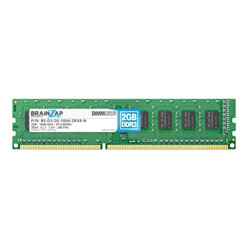 BRAINZAP Memorycity Mémoire RAM DDR3 DIMM PC3-8500U 2Rx8 1066 MHz 1,5 V CL7 pour ordinateur Cover