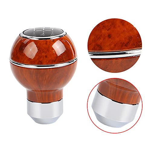 Sakali Car Gear Stick Shift Knob Shifter Lever Universal Fit Manual Car, Abs Car Shift Knob Gear Shifter Knob With 3 Adapters (Silver,Wood) #TOP2