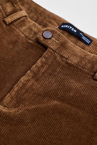 Image of SNITCH Men's Slim Fit Mid Rise Full Length Textured Trousers