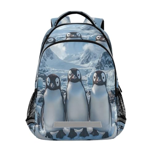 ALAZA Penguin Winter Backpack for Boys Girls Students Elementary School Bag Kids Bookbag Travel Daypack