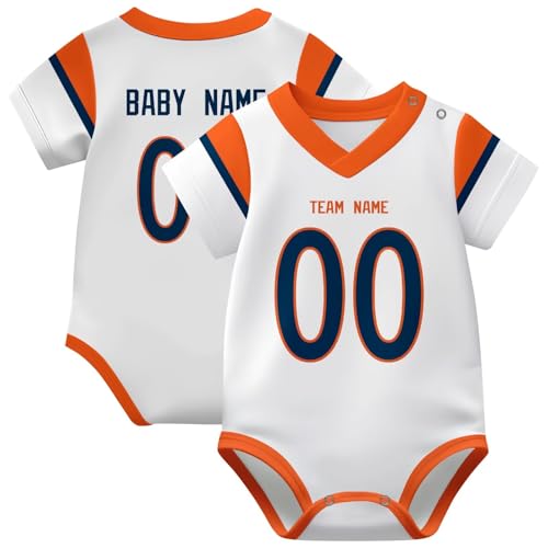 Image of KREDE Baby Clothes Unisex Bodysuit Jersey Style Custom Name Number for Baby Boys