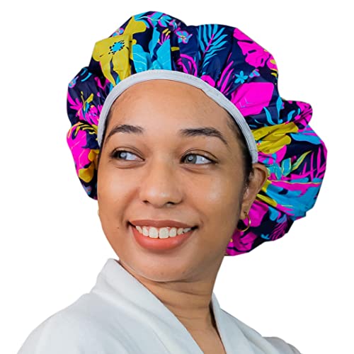 Liphontcta Reusable and Waterproof Shower Cap for Women | Large