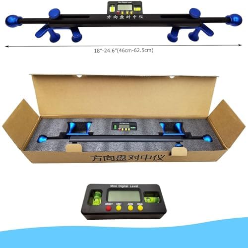 Car Steering Wheel Level Alignment Tool, Digital Steering Wheel Level, Diameter Range 19-37cm, ±90° Electronic Positioning, for Cars Repair