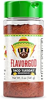 Taco Seasoning by Flavor God, Taco Tuesday - Organic Natural Keto, Paleo, Non GMO, Low Salt Low Sodium Low carb, Vegan Kosher for Mexican, Tacos, Chicken Steak, Meat, Fish, Mild Seasonings Spice Mix