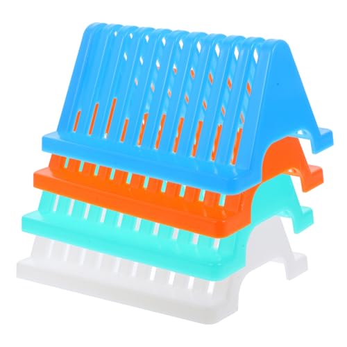 FUNOMOCYA 4pcs Glass Plate Drying Rack Drain Board Microscope Slides Storage Holder Micro Slide Straining Rack Specimen Slide Holder Microscope Slide Case Micro Slide Drying Rack Pp