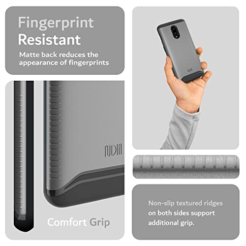 Tudia Dualshield Designed For Oneplus 6T Case, [Merge] Dual Layer Heavy Duty Slim Hard Case For Oneplus 6T (Metallic Slate) #TOP4