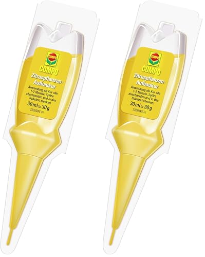 COMPO Zitruspflanzen-Aufbaukur für alle Zitruspflanzen, Dünger mit 4 Wochen Langzeitwirkung, 30 ml, Zitruspflanzendünger (Packung mit 2)