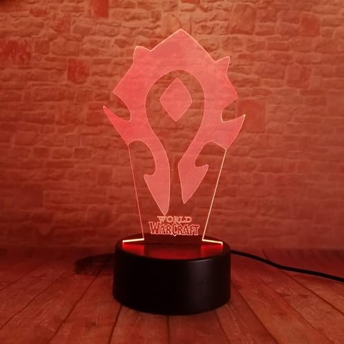 World of Warcraft Lampara LED Horda Cambia Color USB Luz Nocturna