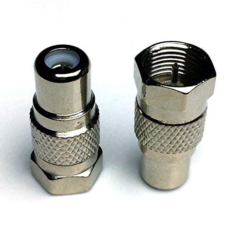 Cess F Type Male to RCA Female Connector Coupler Coax Cable Adapter Video - F Male to RCA Female (10 Pack) - Thumbnail 2