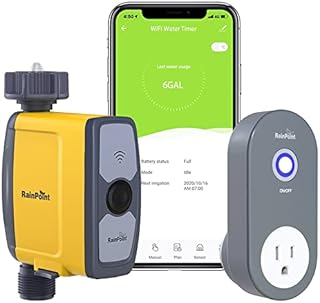 RAINPOINT Sprinkler Timer WiFi Water Timer, Smart Garden Hose Faucet Timer, WiFi Lawn Sprinkler Controller Irrigation System Valve, APP & Voice Control, Automatic Rain Delay (2nd Gen, 2022 Release)