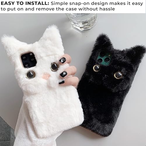 Image of Kraptick iPhone 16 Pro Case - Cute Animal Fur Design Phone Case - Thermoplastic Material Mobile Cover, Durable Protective Phone Cover, Stylish & Lightweight Apple Cover -(White)