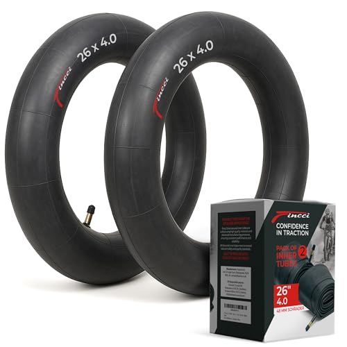 Fincci Fatbike Schlauch 26 x 4.0 - Paar Mtb Fahrradschlauch 26 Zoll autoventil Schrader 48 mm 100 - 559 - Schlauch 26 zoll Fahrrad für Fat bike, EBike, Mountainbike,Rennrad Fahrrad, Klapprad