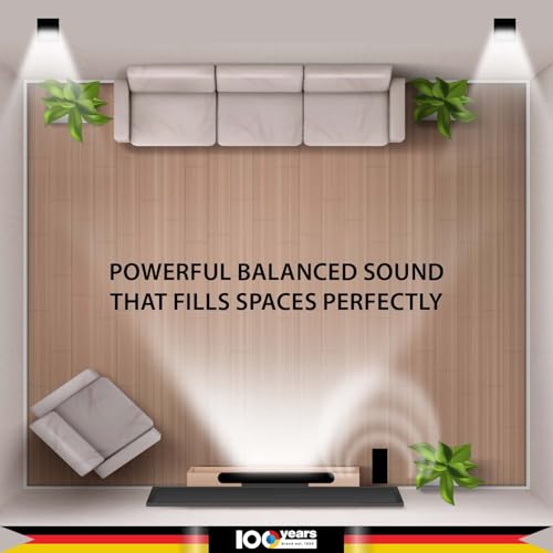 Image of Blaupunkt SBW Chicago HT5.1 Soundbar with Wired Subwoofer & Satellites, Bluetooth, HDMI, Optical, USB, AUX, DSP Sound, Remote Control for Room Home Theater (Black)