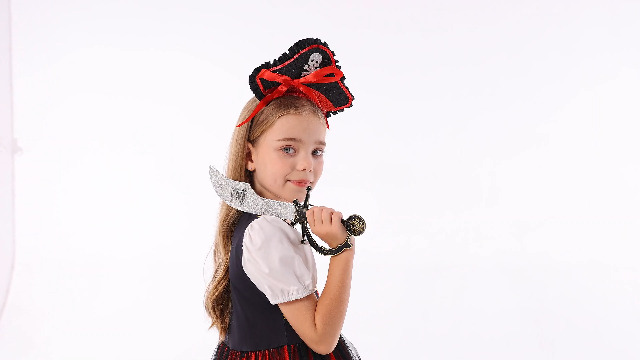 Disfraz de Pirata para Niñas Talla 6-7 Años Rojo miniatura 7