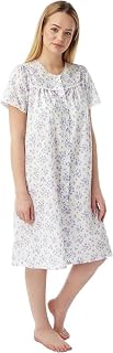 Camisón de polialgodón con botones para mujer, color rosa, azul o morado, talla grande 10-32